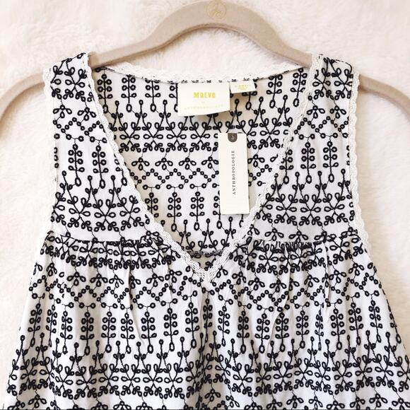 Anthropologie Ivory Cammie Embroidered Peplum Top - Picture 3 of 16